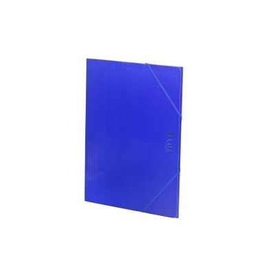 Pasta de arquivo azul com fecho elástico e logótipo LUZ OFFICE