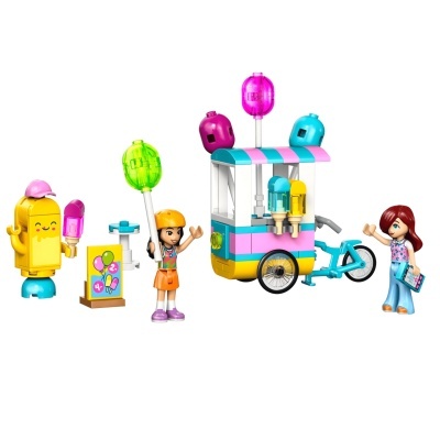 Conjunto LEGO com bonecos e carrinho de gelados colorido