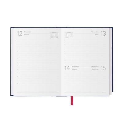 Agenda semanal aberta com datas de Novembro em português