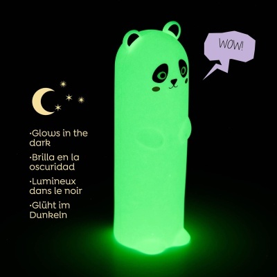 Lanterna em forma de panda que brilha no escuro de cor verde fluorescente