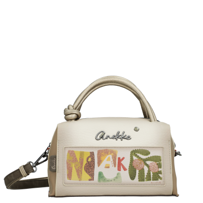 Mala de mão creme e bege Anekke com detalhe colorido