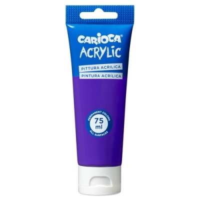 Tubo de tinta acrílica CARIOCA roxa 75 ml