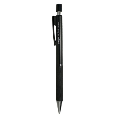 Lápis mecânico preto com clip e texto recar•technic 0.7mm