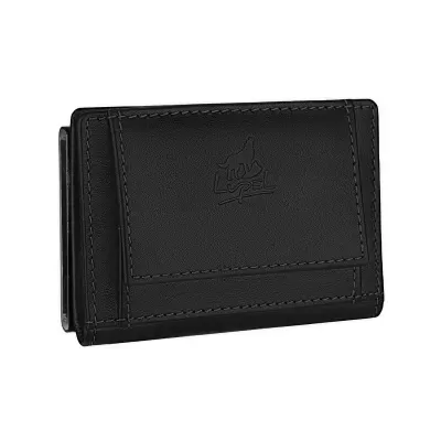 Carteira preta de pele com logótipo Fuel Open