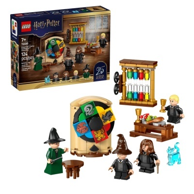 Conjunto LEGO Harry Potter com figuras e acessórios do Hogwarts Sorting Hat Ceremony