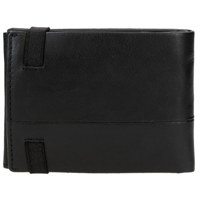 Carteira preta em pele com elásticos pretos