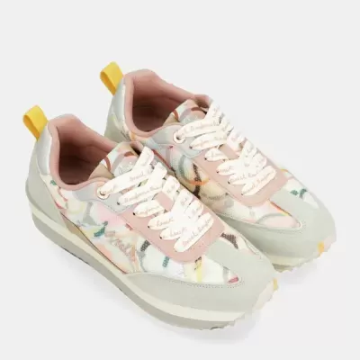 Sapatilhas desportivas coloridas com atacadores brancos