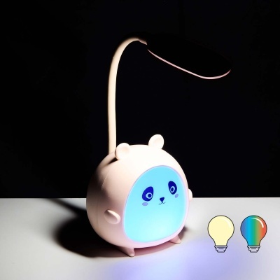 Candeeiro de mesa infantil em forma de panda com ecrã azul iluminado