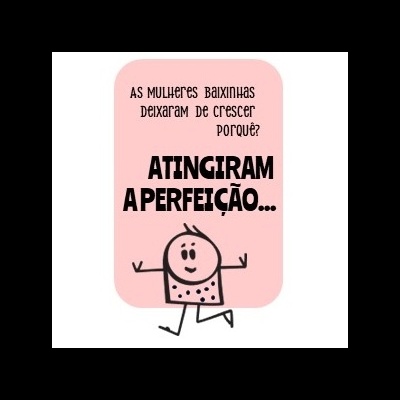 Texto humorístico em fundo rosa com figura humana desenhada