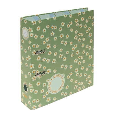 Arquivo de pasta laminado com padrão de flores margaridas