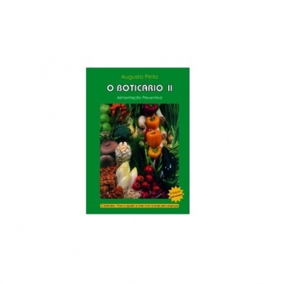 Capa do livro O Boticário II com fotos de legumes variados