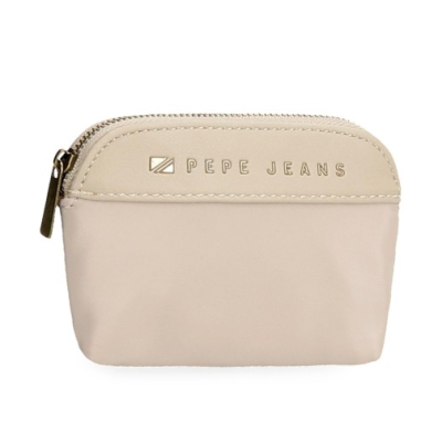 Carteira bege da marca PEPE JEANS com fecho zipper