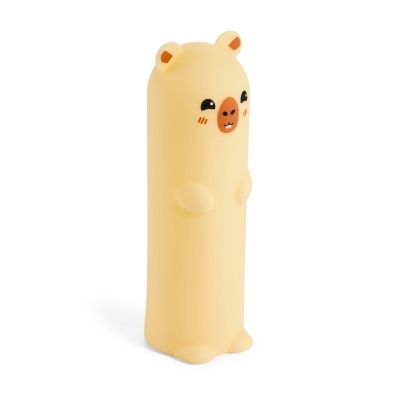 Produto em forma de urso amarelo em fundo branco