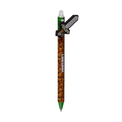 Caneta Minecraft com espada em estilo pixel art topo