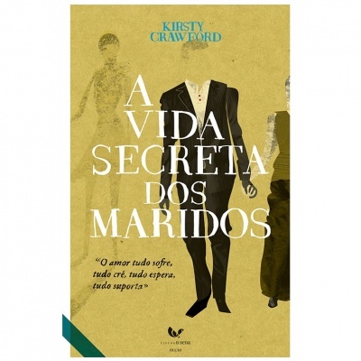 Capa do livro 'A Vida Secreta dos Maridos' com figura masculina estilizada em fato preto