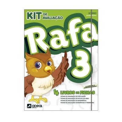Capa de livro educativo Kit de Avaliação Rafa 3 com coruja castanha