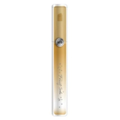 Vaporizador descartável dourado com botão prateado e texto Fruit Ski