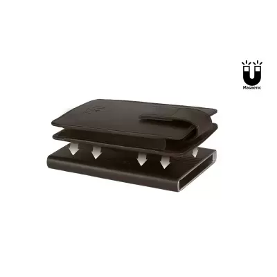 Carteira masculina preta com fecho magnético