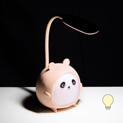 Candeeiro de secretária em forma de panda rosa com luz LED