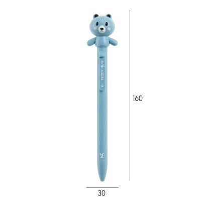 Caneta azul com cabeça de urso e clip TEDDY HUG