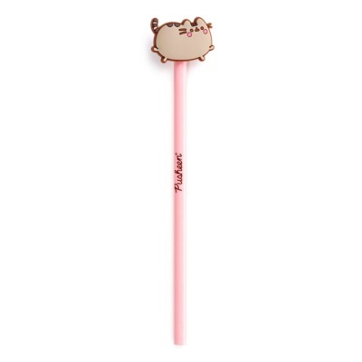 Caneta rosa com gato cartoon Pusheen na ponta