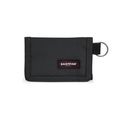 Carteira preta Eastpak com logo e argola metálica