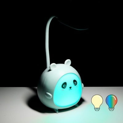 Candeeiro de mesa com design de urso panda e luz azul