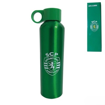 Garrafa desportiva verde SCP e caixa correspondente