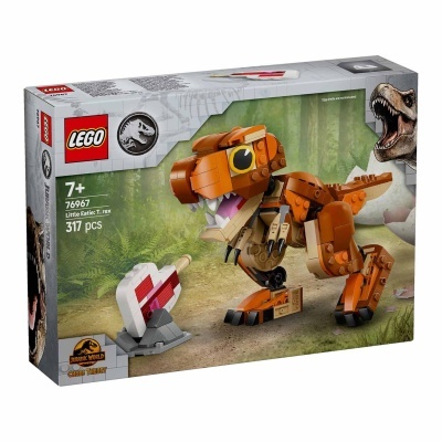 Caixa de LEGO Jurassic World com dinossauro castanho e acessórios