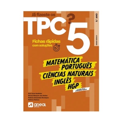 Capa de livro escolar laranja com texto branco e amarelo e títulos de disciplinas escolares