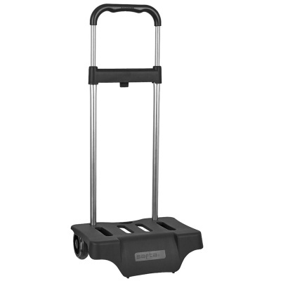 Carrinho de transporte dobrável com base preta e pega preta
