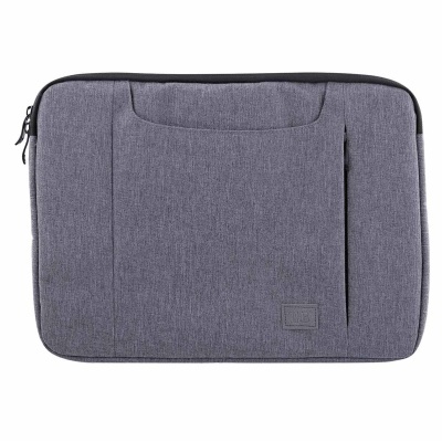 Mala para portátil cinza com bolso frontal