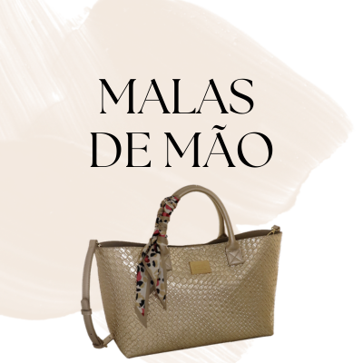 Mala de mão dourada com lenço estampado e textura entrelaçada