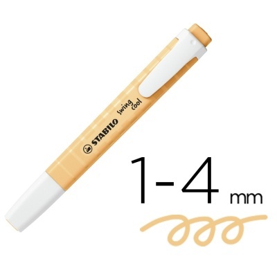 Marcador amarelo claro STABILO Swing cool com tampa e clip branco