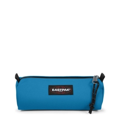 Estojo azul EASTPAK cilíndrico com fecho de correr preto