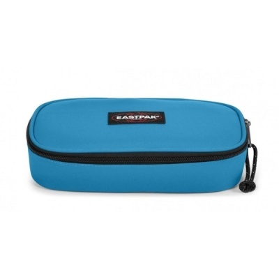 Estojo azul retangular da marca EASTPAK com fecho preto