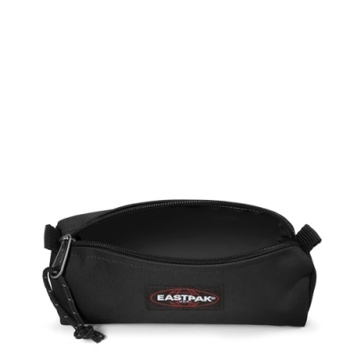 Estojo escolar preto com fecho e logótipo EASTPAK
