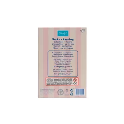 Embalagem mr wonderful com descrição em várias línguas para socks + keyring