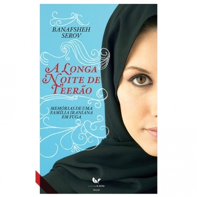 Capa de livro azul com face de mulher e texto em vermelho e preto