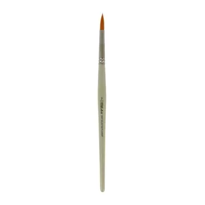 Pincel para pintura com cabo cinzento claro e cerdas finas castanhas