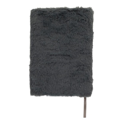 Caderno com capa de pelo sintético cinzento escuro