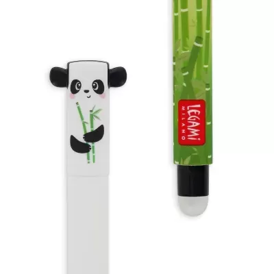 Marcador com tampa de panda segurando bambu e parte verde com padrão de bambu e logo LEGAMI MILANO