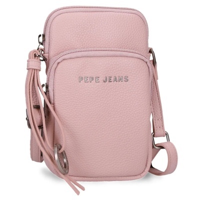Mala pequena de ombro rosa PEPE JEANS em pele sintética com textura granulada