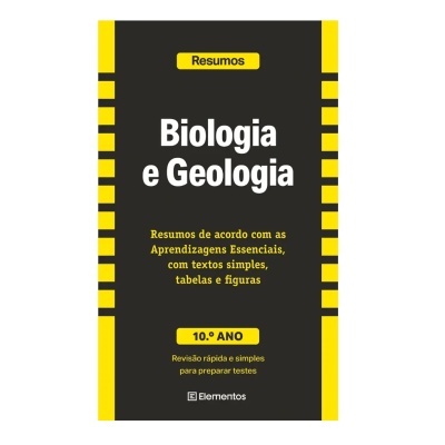 Livro de resumos de Biologia e Geologia preto e amarelo para 10.º ano