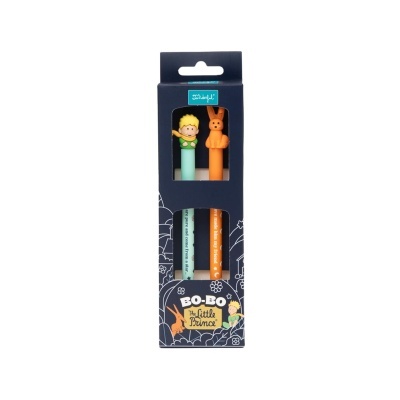 Conjunto de duas canetas decorativas The Little Prince em caixa azul