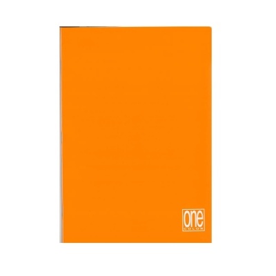 Caderno laranja com texto one COLOR