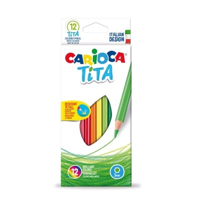 caixa de lápis de cor CARIOCA TITA com 12 lápis coloridos