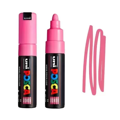 Marcadores Uni Posca rosa com ponta e traço grosso