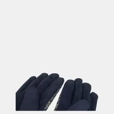 Luvas pretas com detalhes dourados