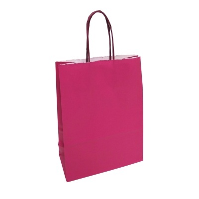 Saco de papel cor-de-rosa com alças finas